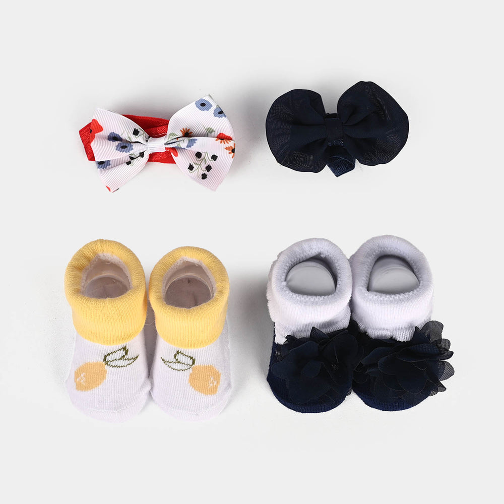 Baby 4-Piece Headband & Sock Gift Set