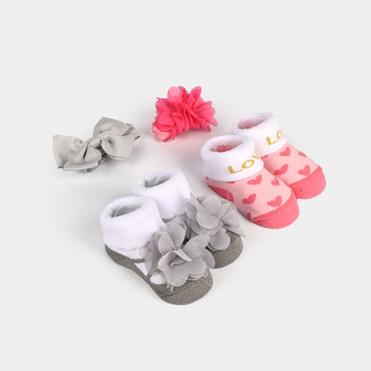 Baby 4-Piece Headband & Sock Gift Set