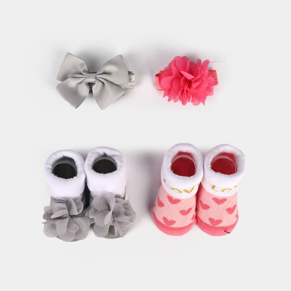 Baby 4-Piece Headband & Sock Gift Set