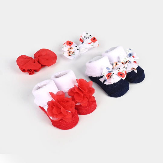Baby 4-Piece Headband & Sock Gift Set