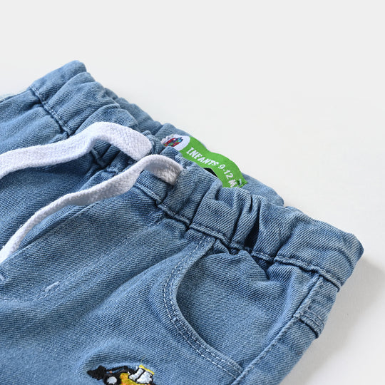 Infant Boys Denim Stretch Pant Tractor-LIGHT BLUE