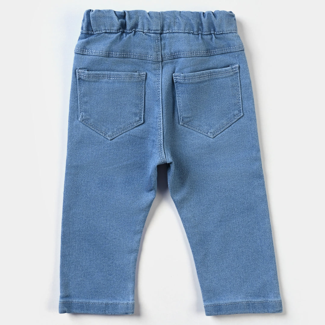 Infant Boys Denim Stretch Pant Tractor-LIGHT BLUE