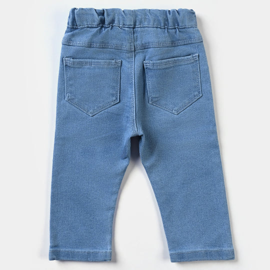 Infant Boys Denim Stretch Pant Tractor-LIGHT BLUE