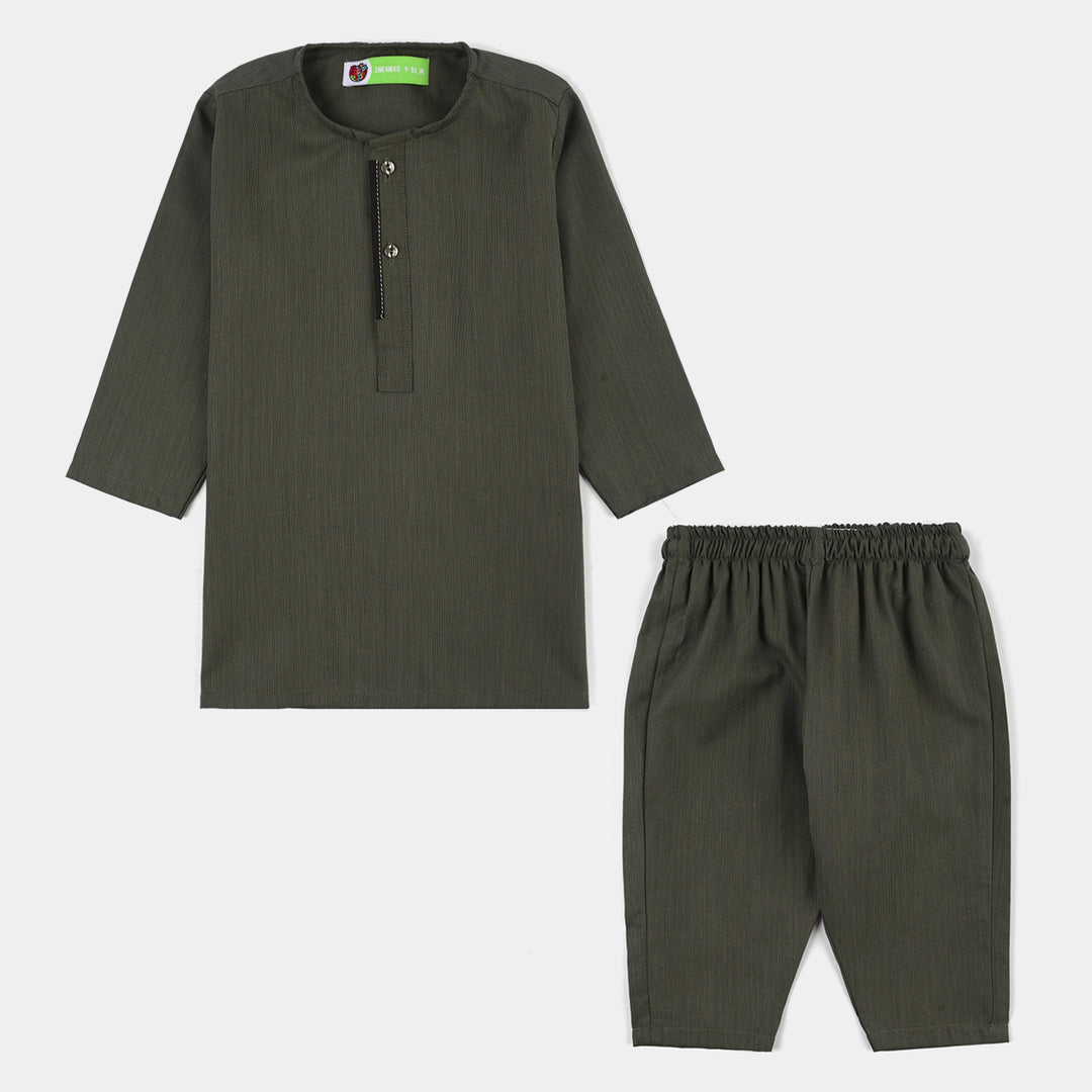 Infant Boys Poly Viscose 2Piece Suit (Dusty Olive)-GREEN