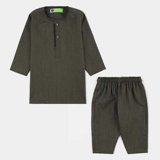 Infant Boys Poly Viscose 2Piece Suit (Dusty Olive)-GREEN