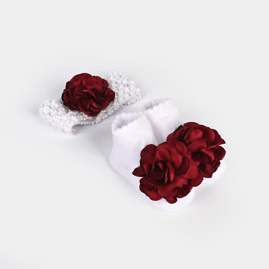 Baby Socks Booties with Headband | 3-12M