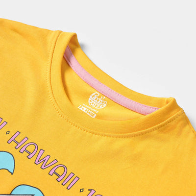 Girls Cotton Jersey T-Shirt H/S Hawaii-Citrus