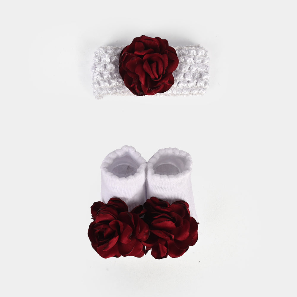 Baby Socks Booties with Headband | 3-12M