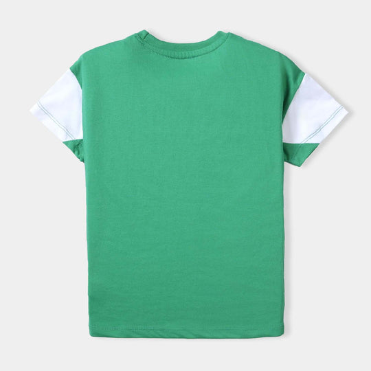 Boys Poly Cotton Jersey T-Shirt H/S Pakistan-Fern Green