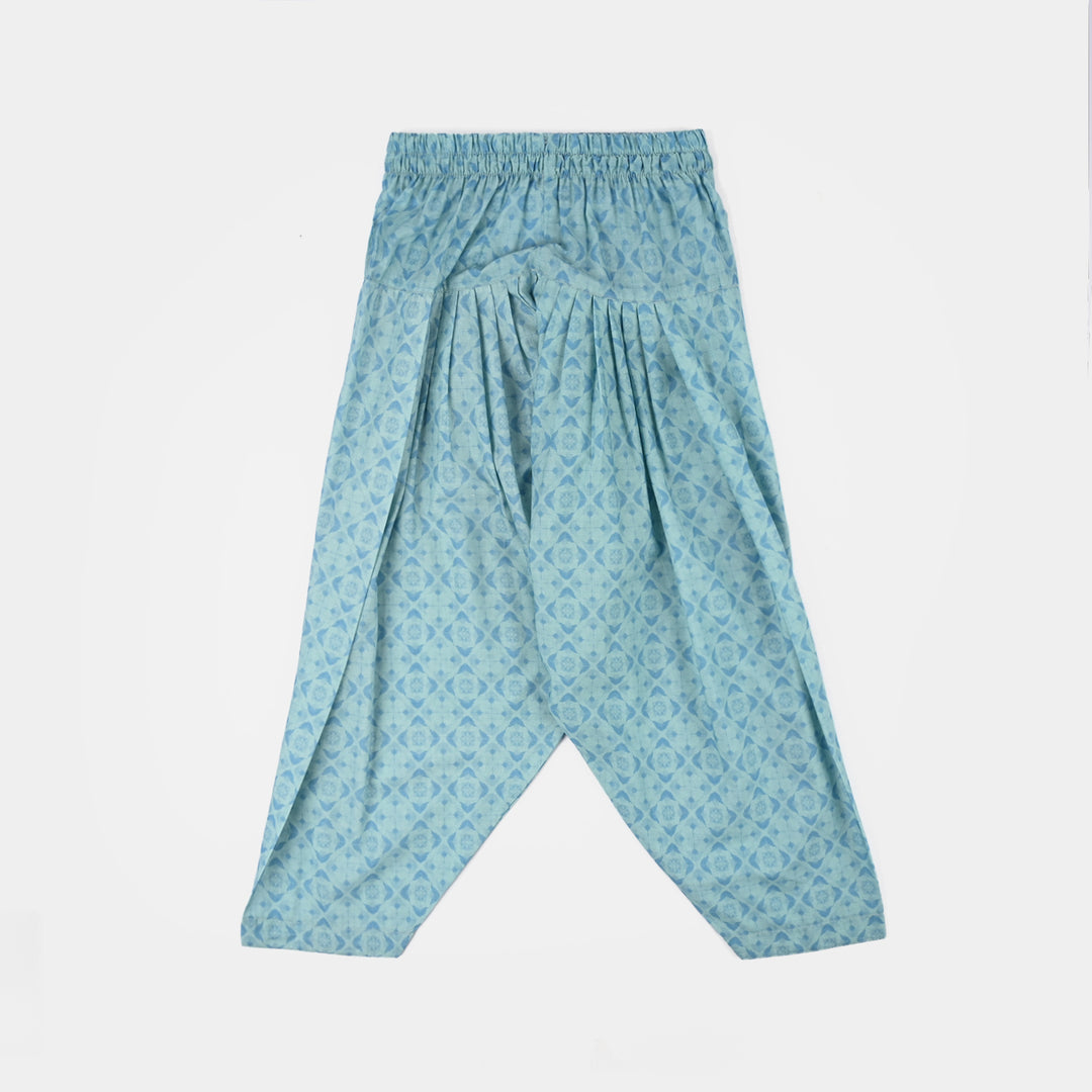 Girls Cotton Poplin Printed 2Piece Tie Dye-Blue