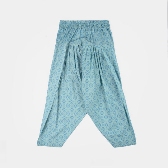 Girls Cotton Poplin Printed 2Piece Tie Dye-Blue