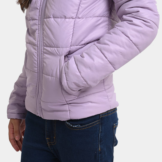 Girls Taffeta Quilted Jacket Violet Tulip