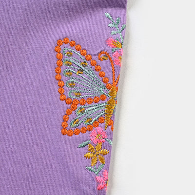 Infant Girls Lycra Jersey Embroidered Tights Butterfly with Flowers