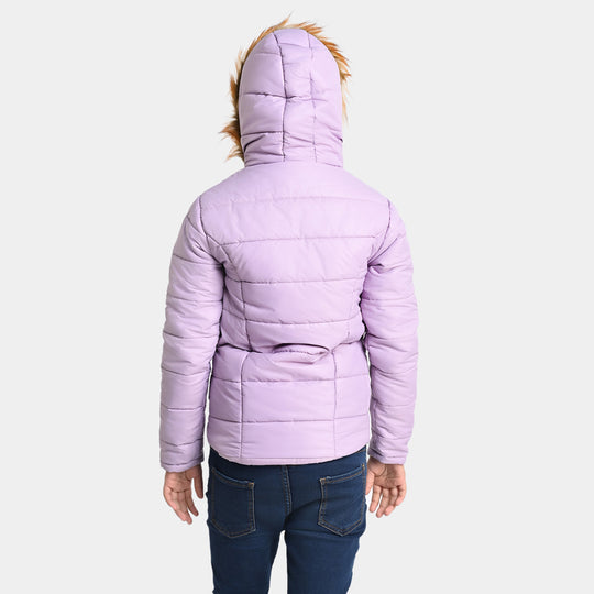 Girls Taffeta Quilted Jacket Violet Tulip