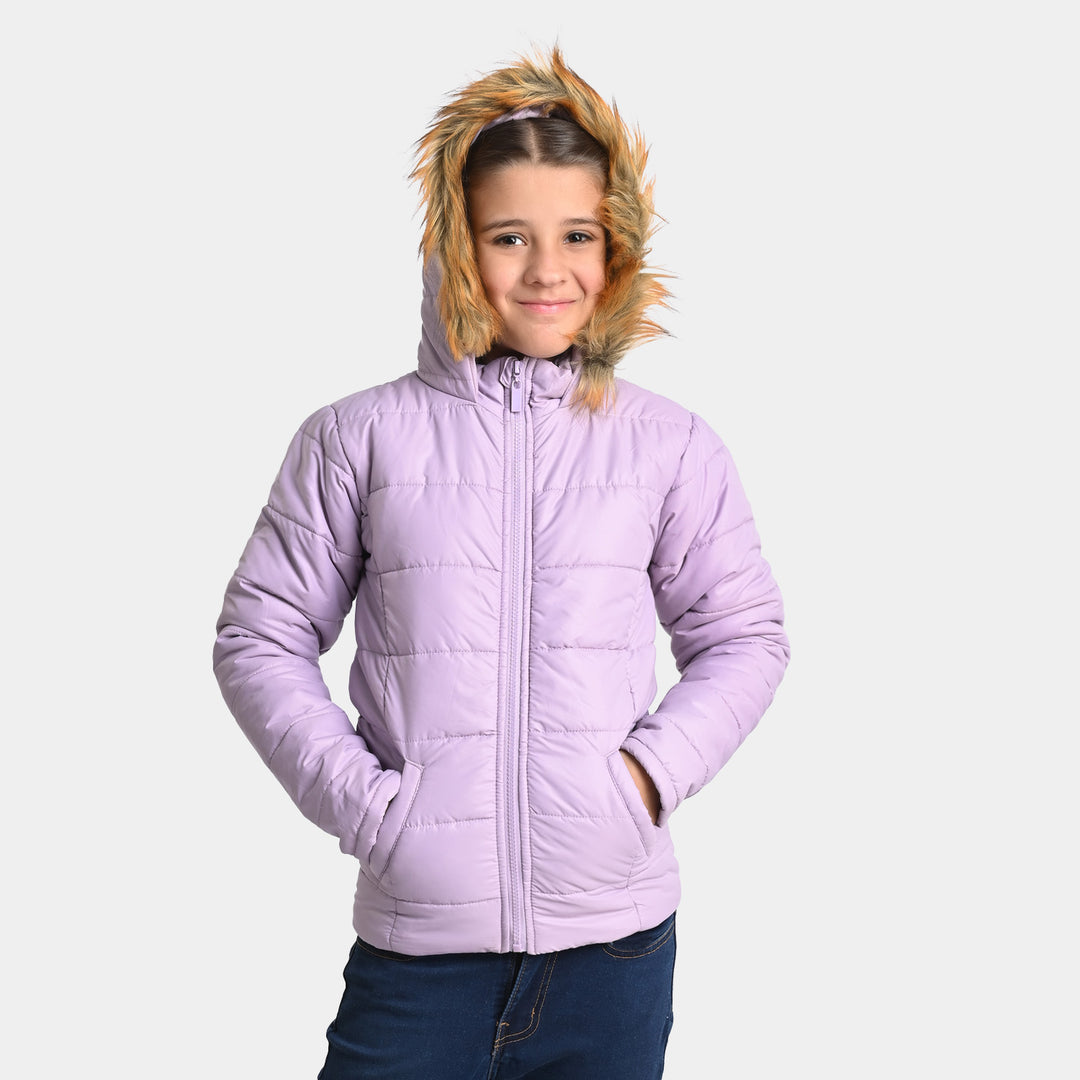 Girls Taffeta Quilted Jacket Violet Tulip