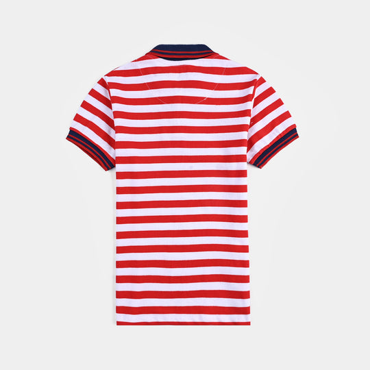 Boys Cotton PK Polo Play Game-Red White