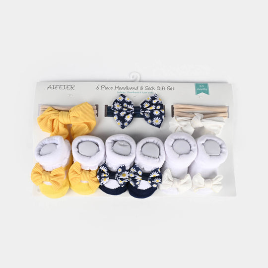 Baby Booties With Ribbon Pack of 3