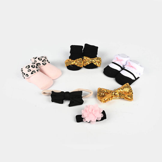 Baby Booties With Ribbon Pack of 3