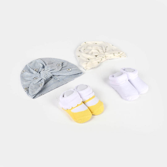 Newborn Baby Socks & Caps Set