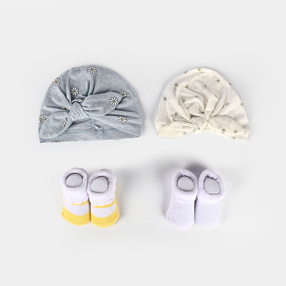 Newborn Baby Socks & Caps Set