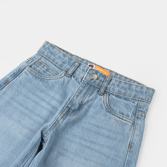 Girls Denim Stretch Pants - Light Blue