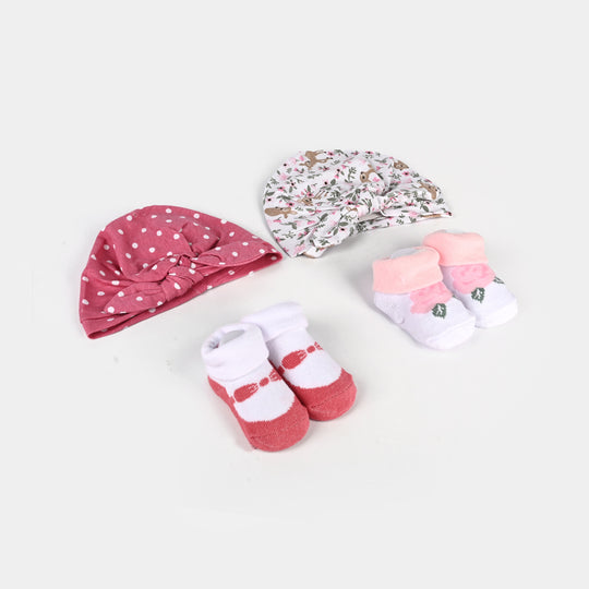 Newborn Baby Socks & Caps Set