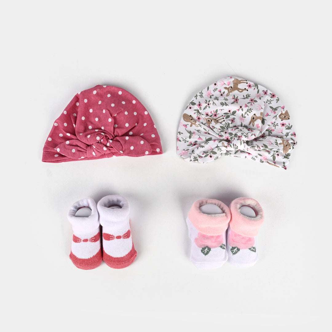 Newborn Baby Socks & Caps Set