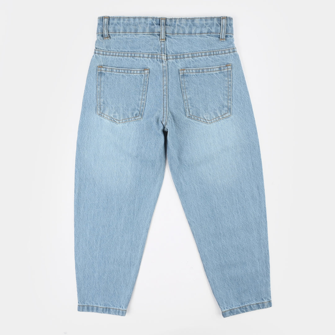 Girls Denim Stretch Pants - Light Blue
