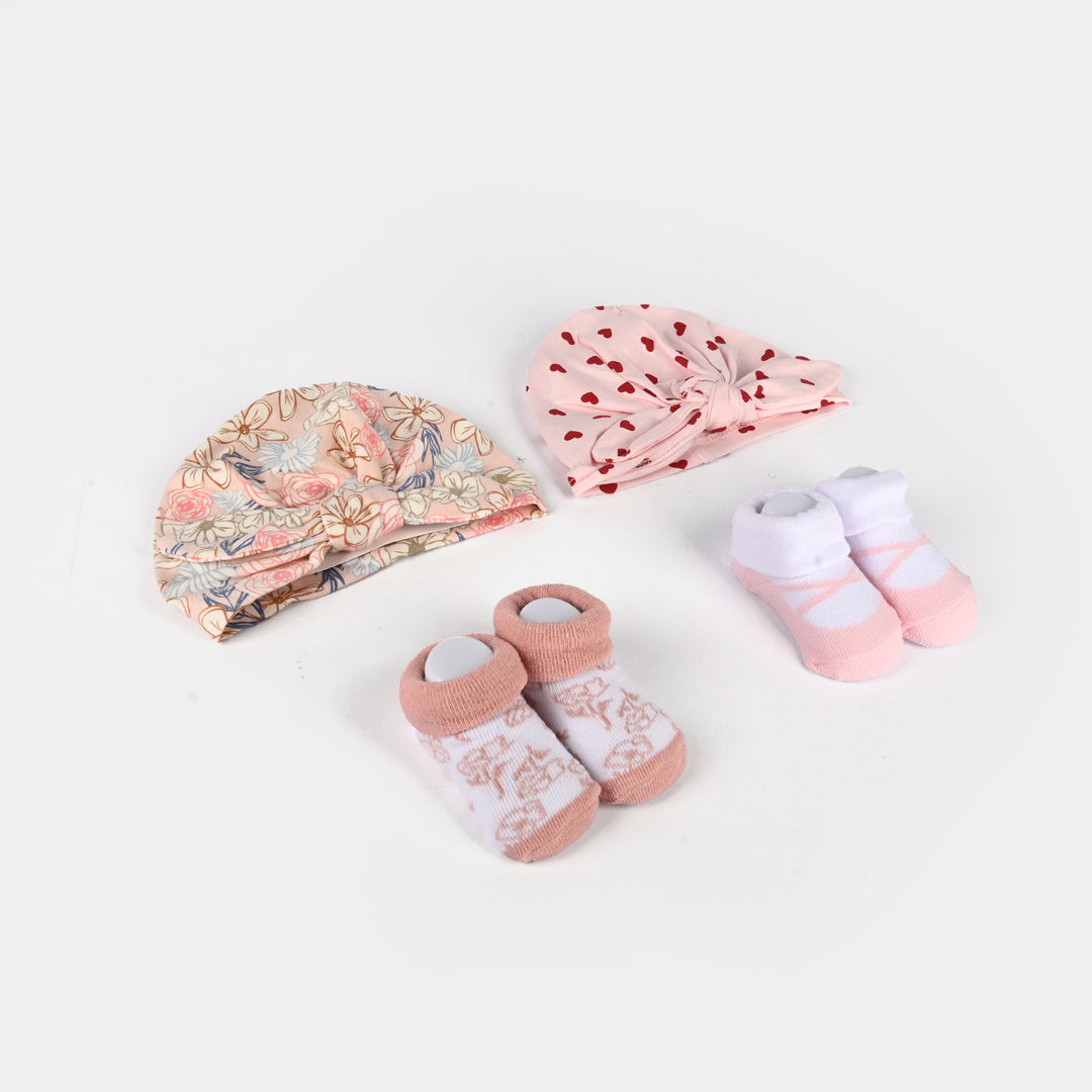 Newborn Baby Socks & Caps Set