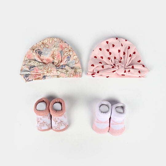 Newborn Baby Socks & Caps Set
