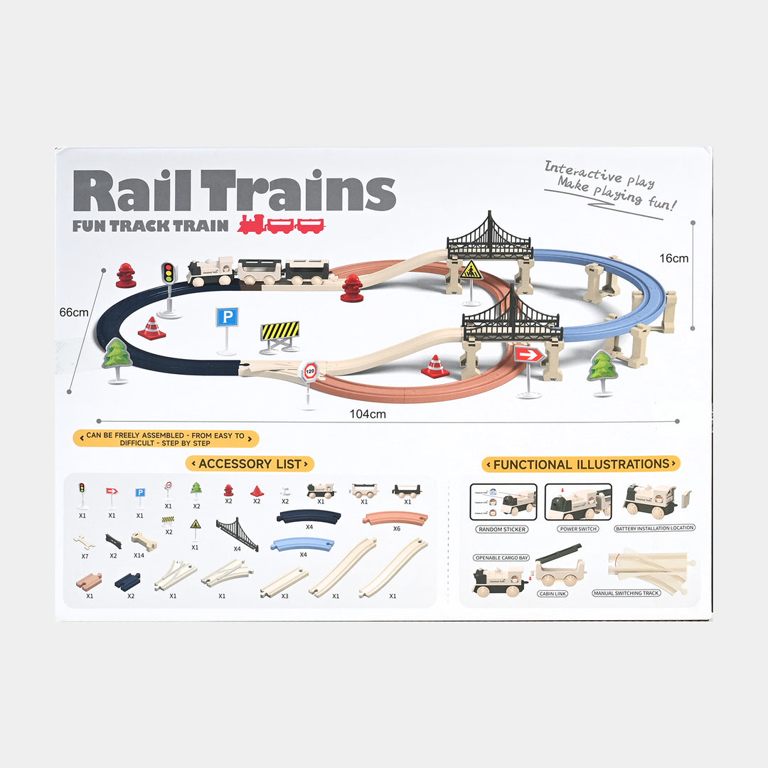 Electric Fun Rail Train Set - 69 Pcs