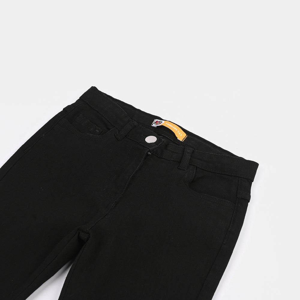 Girls Denim Stretch Pants - Black
