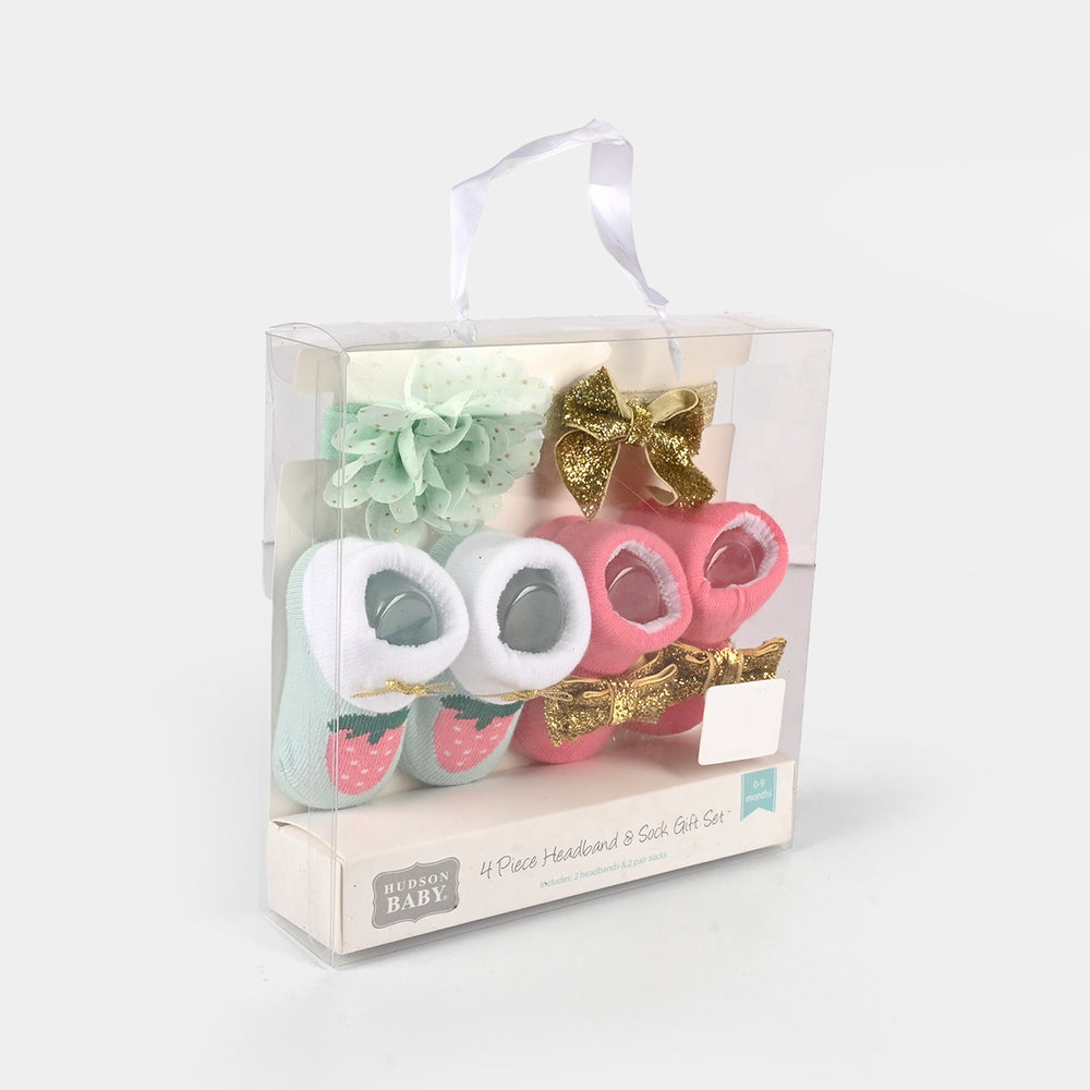 Baby 4-Piece Headband & Sock Gift Set
