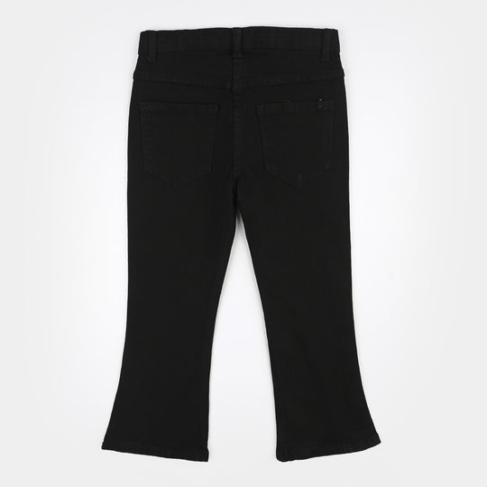 Girls Denim Stretch Pants - Black