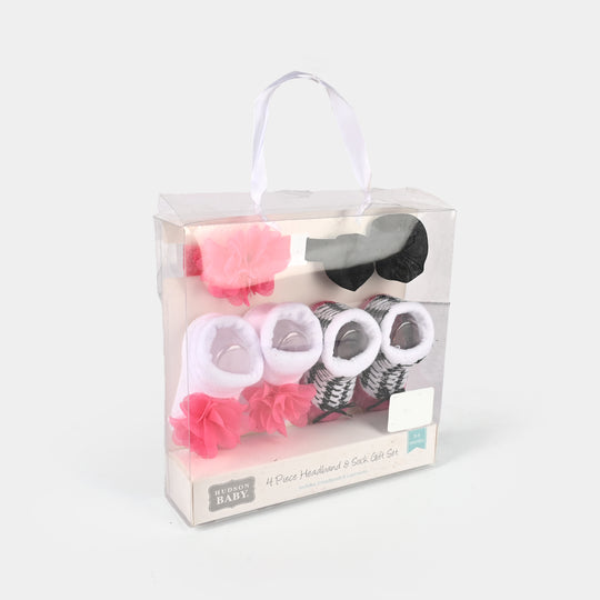 Baby 4-Piece Headband & Sock Gift Set