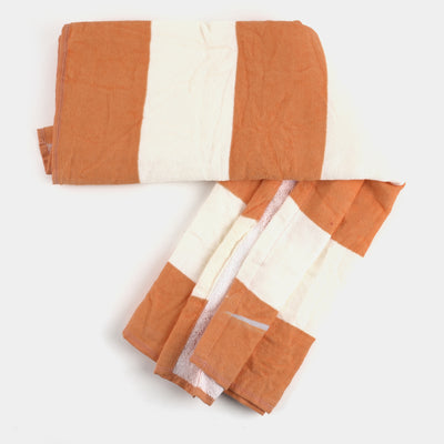 Printed Bath Towel | Orange White Stripes