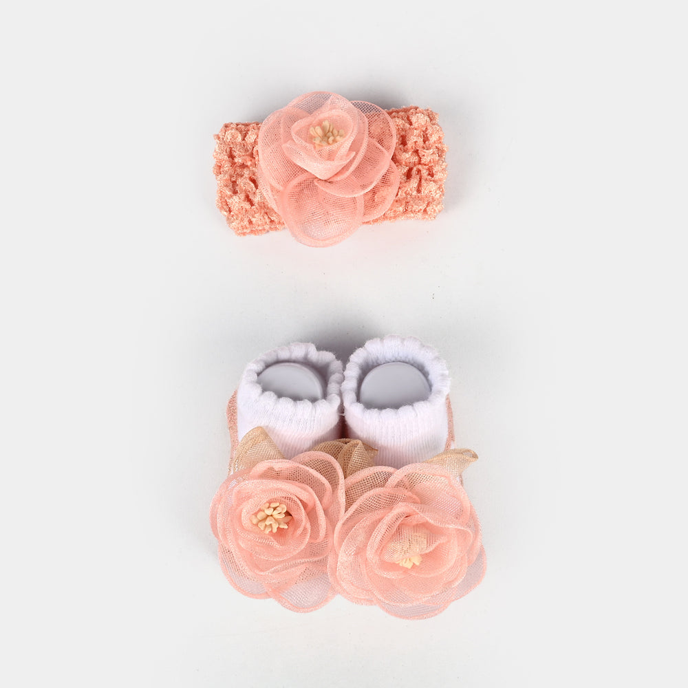Baby Socks Booties with Headband | 3-12M