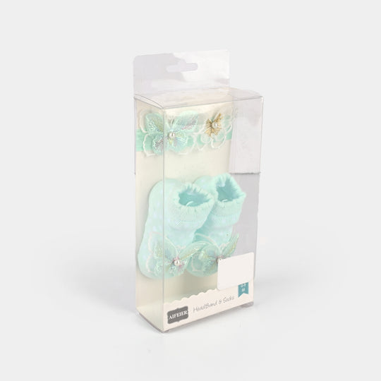 Baby Socks Booties with Headband | 3-12M