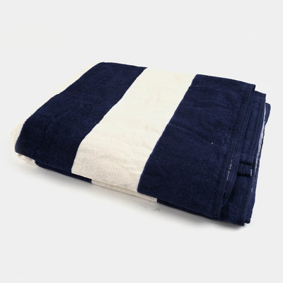 Printed Bath Towel | Blue White Stipes