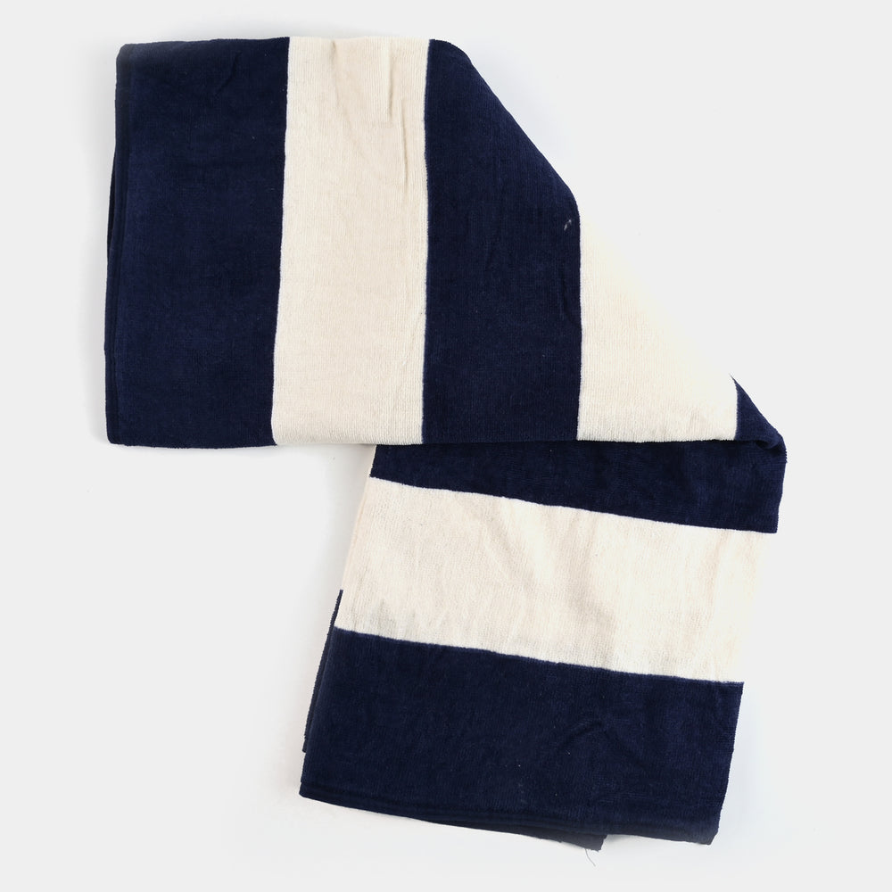 Printed Bath Towel | Blue White Stipes