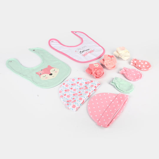 10-Piece Baby Gift Set – Bibs, Socks, Caps & Mittens