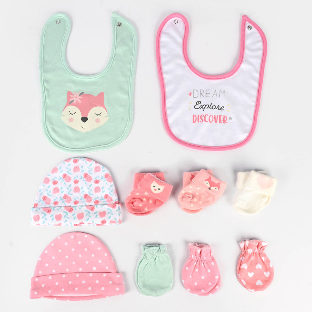 10-Piece Baby Gift Set – Bibs, Socks, Caps & Mittens