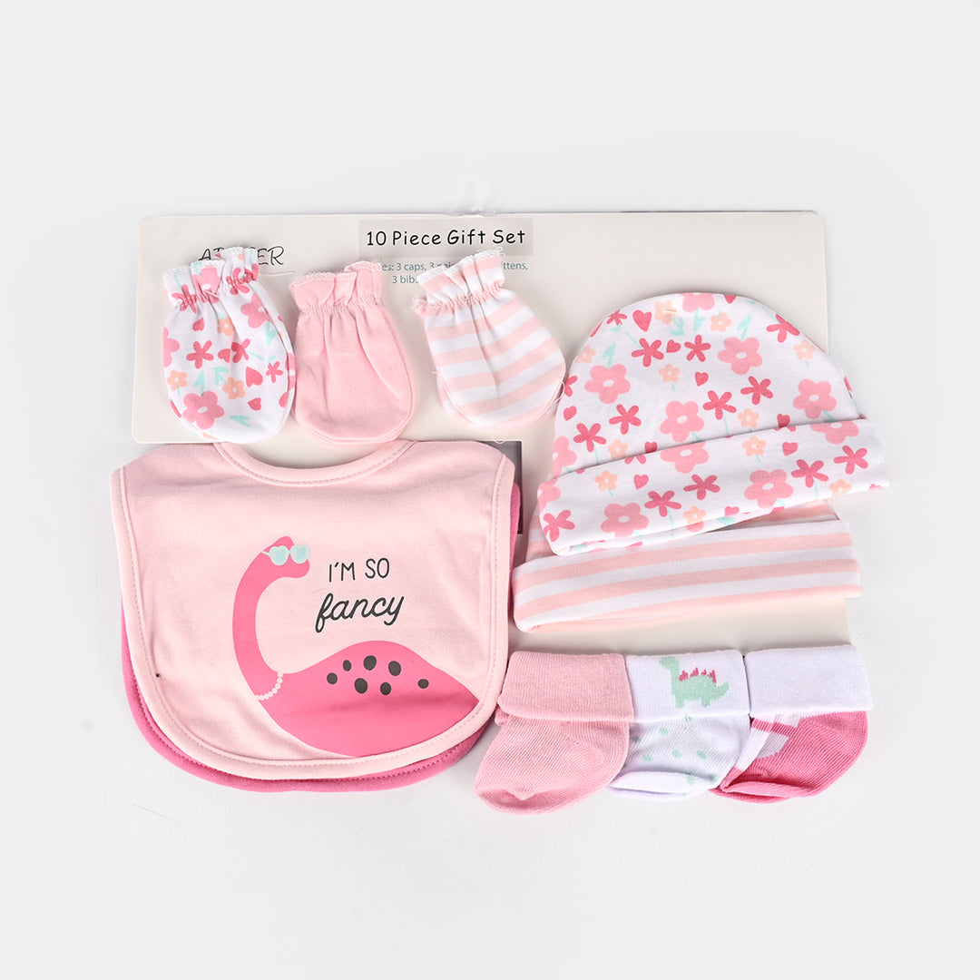 10-Piece Baby Gift Set – Bibs, Socks, Caps & Mittens