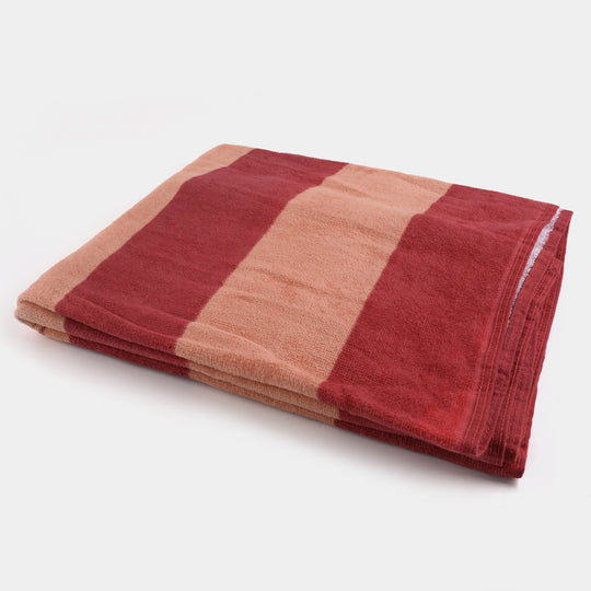 Printed Bath Towel | Red Orange Stripes