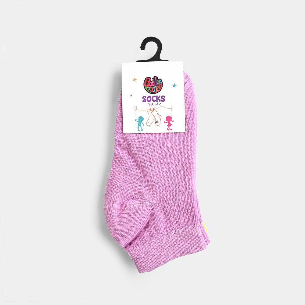 Infant Girls Pack Of 2 Socks Ankle-Lilac/Yellow