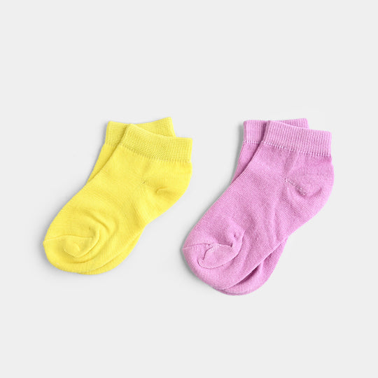 Infant Girls Pack Of 2 Socks Ankle-Lilac/Yellow