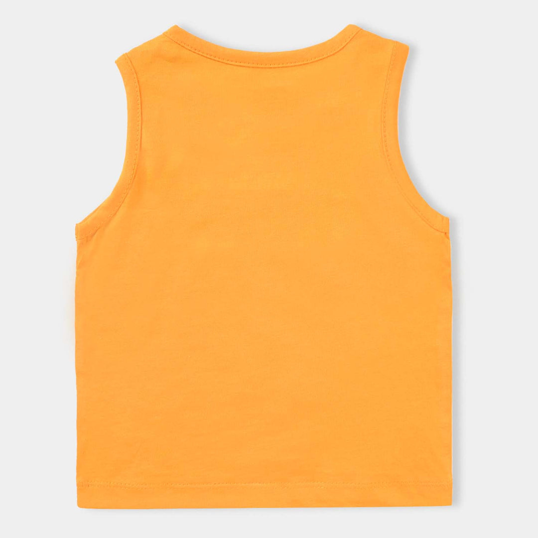 Infant Boys Cotton Jersey Sando Sea Life-M/Yellow