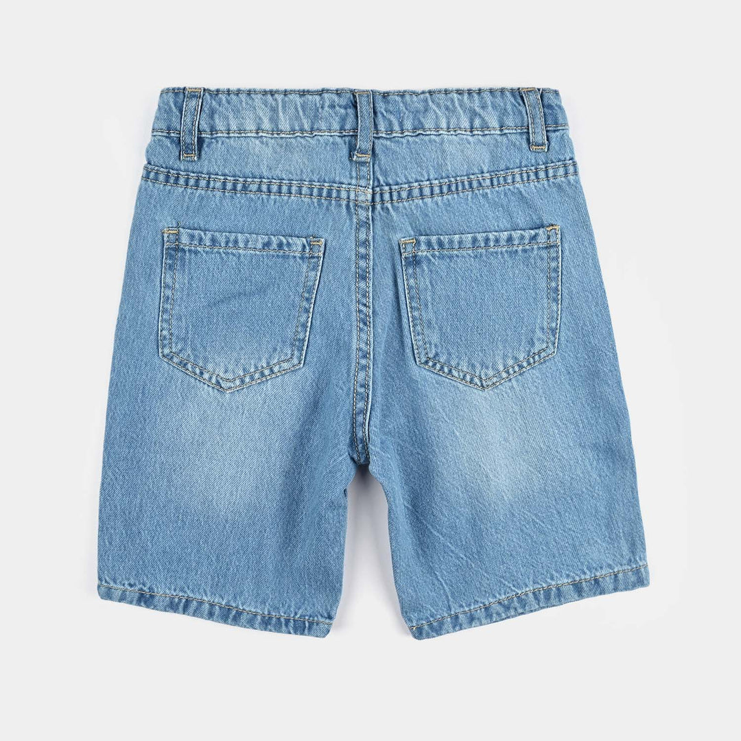 Boys Denim Stretch Short Life Is Good-LT.Blue