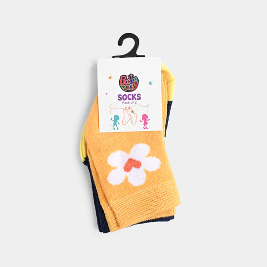 Infant Girls Pack of 2 Socks Flowers-mIX