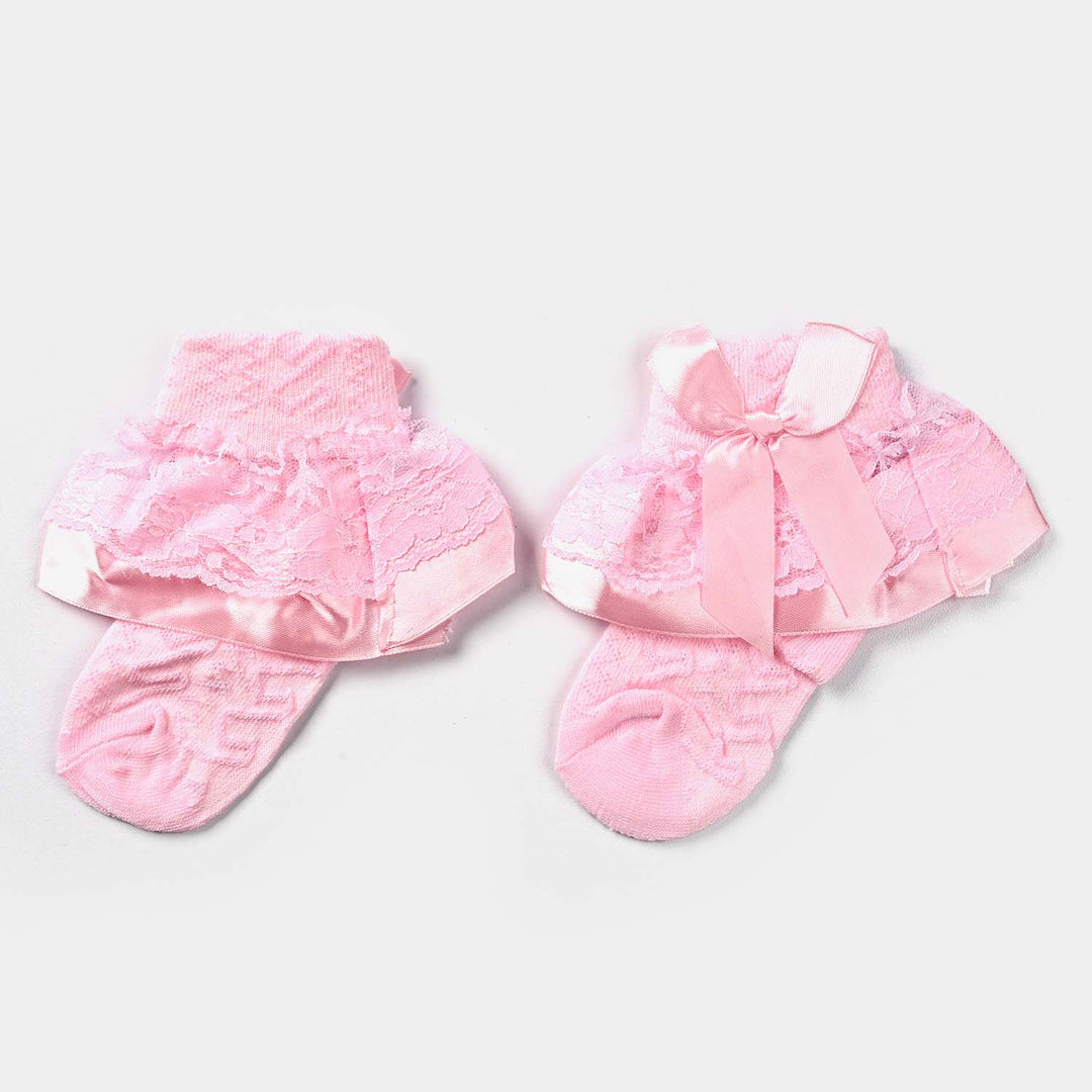 Girls Fashion Frill Socks 3-4Y | Pink